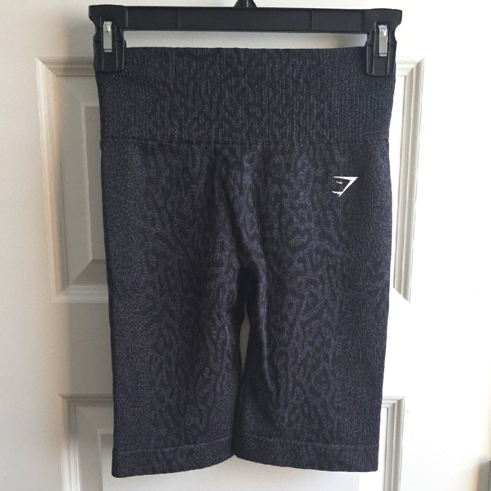 NWOT Gymshark Charcoal Patterned Cheetah Biker Workout Shorts Size Small #g115